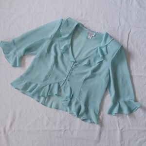 Love‎ this 💕✨ pretty 90s/y2k minty green blouse